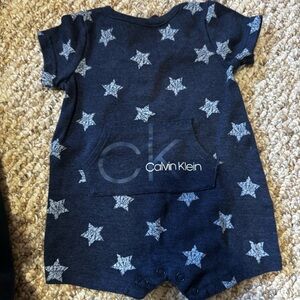 Calvin Klein Navy Star Print Onesie